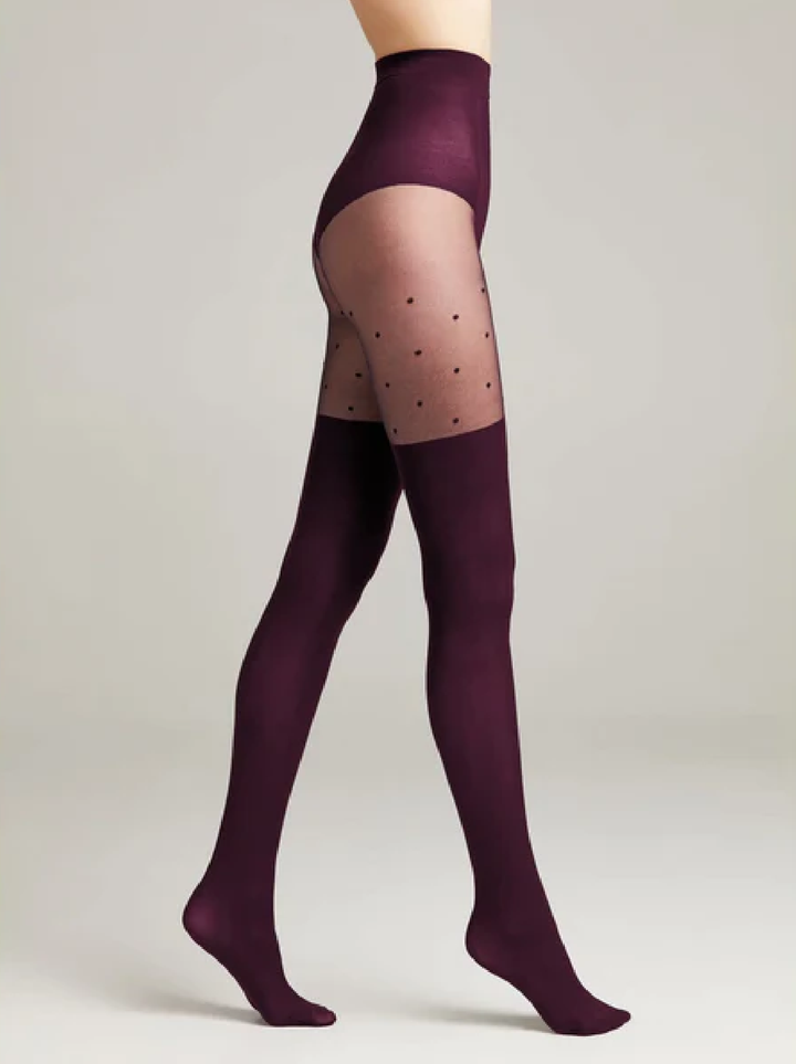 SENSATION Fashion 60 - Polka Dot Tights with Stocking Effect - IDEALINE INC.