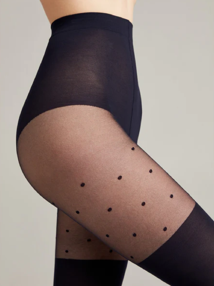 SENSATION Fashion 60 - Polka Dot Tights with Stocking Effect - IDEALINE INC.