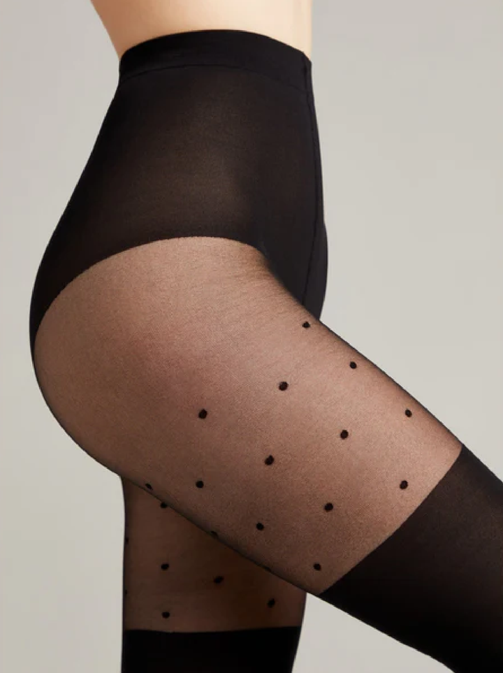 SENSATION Fashion 60 - Polka Dot Tights with Stocking Effect - IDEALINE INC.