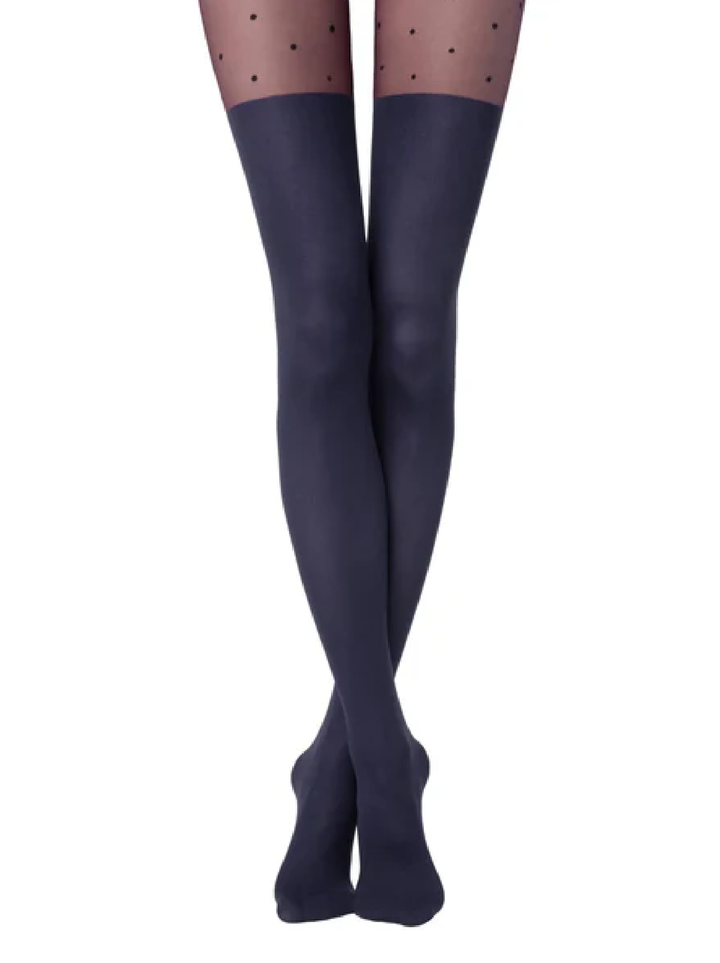 SENSATION Fashion 60 - Polka Dot Tights with Stocking Effect - IDEALINE INC.