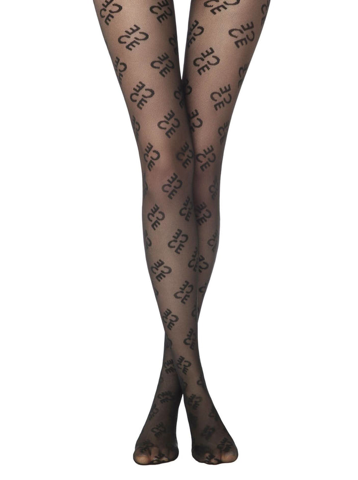 CONTE LEGEND 30 - Logo Patterned Tights with Mesh Effect - IDEALINE INC.