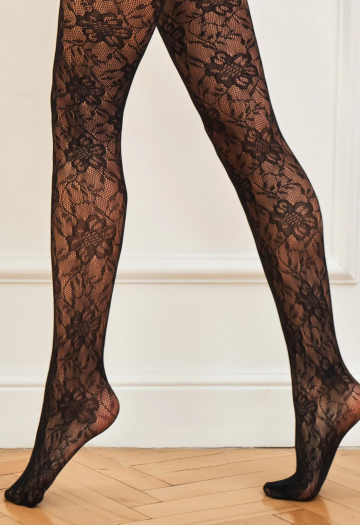 ROSA STILE - Blooming Pattern Elegance Tights - IDEALINE INC.