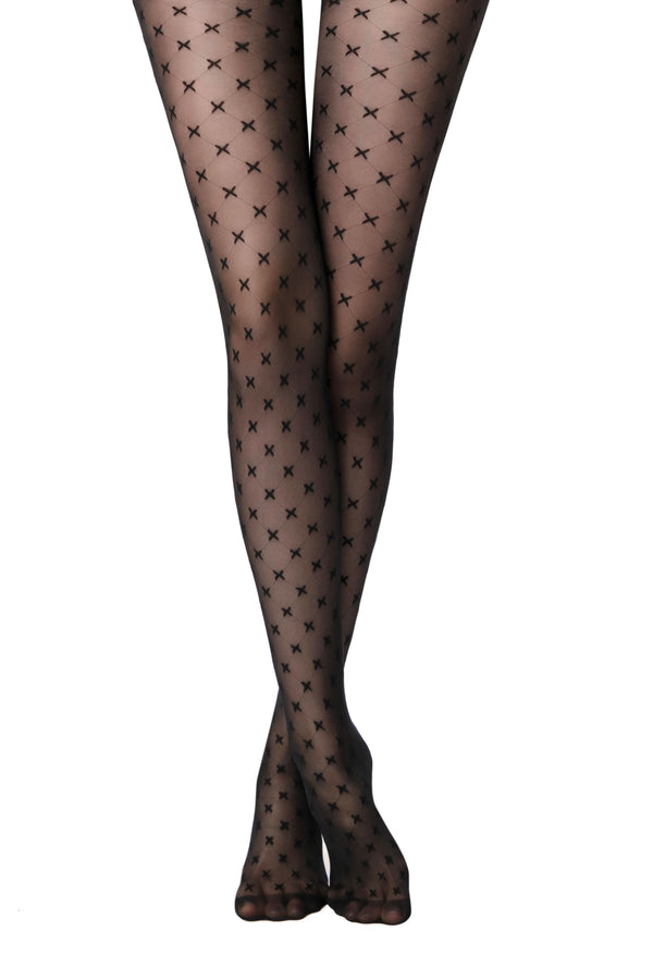 CROSS 20 - Chic Cross Pattern Tights - IDEALINE INC.