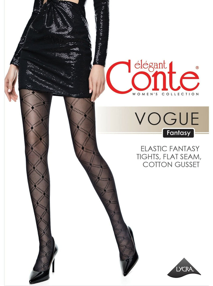 VOGUE 30 Delicate Diamond Meshwork Tights - IDEALINE INC.