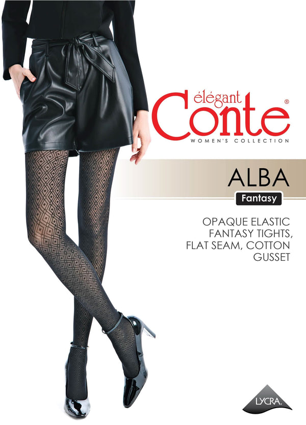 ALBA 50 - Geometric Diamond Net Tights - IDEALINE INC.