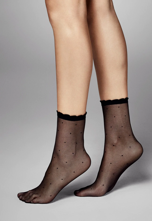 VERONICA - Polka Dot Charm Socks with with Ruffle Top