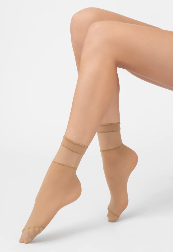 BIANCA Shine Lines - Elastic Socks with Lurex Stripe Detail