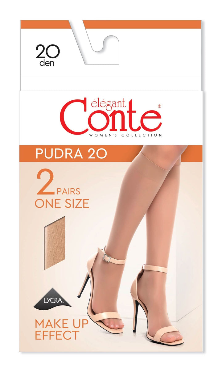 PUDRA 20 - Sheer Knee Highs (2 pairs) - IDEALINE INC.