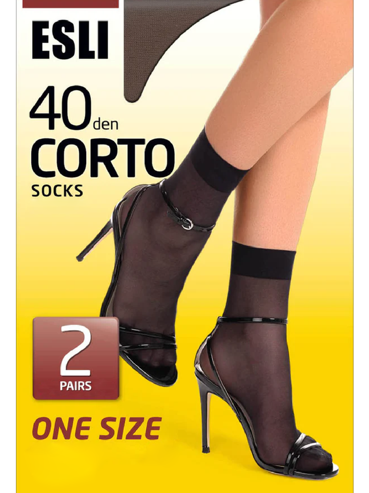 CORTO 40 - Semi-Matte Elastic Socks (2 pairs) - IDEALINE INC.