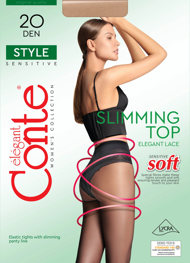 STYLE SENSITIVE 20 - Ajour Accent Control Top Tights - IDEALINE INC.