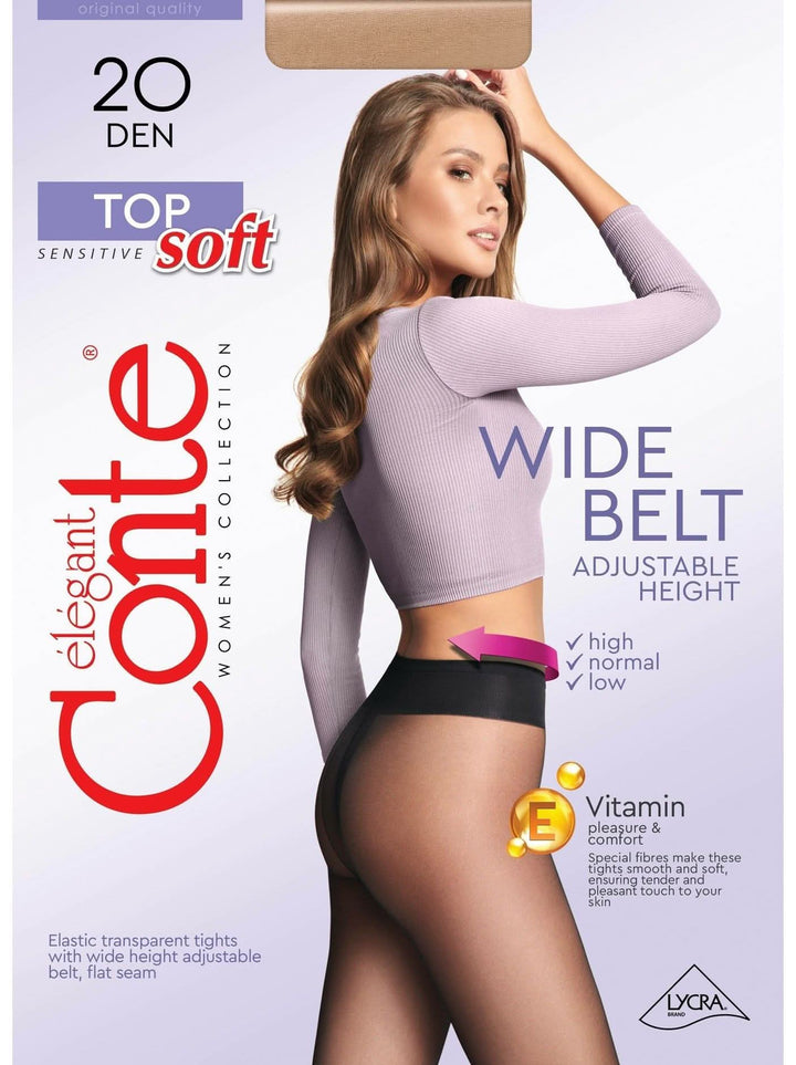 TOP SOFT 20 Lycra® Adjustable Low Waist Tights for Sensitive Skin - IDEALINE INC.