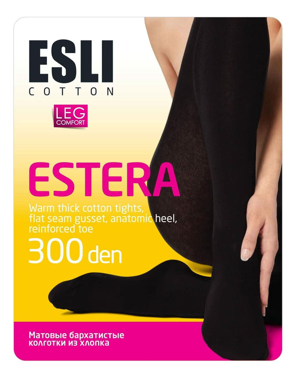 ESLI ESTERA 300 Ultra-Warm Cotton Lycra Tights with Flat Seams - IDEALINE INC.