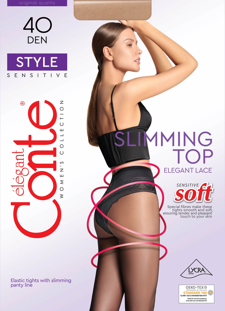 STYLE SENSITIVE 40 - Ajour Accent Control Top Tights - IDEALINE INC.