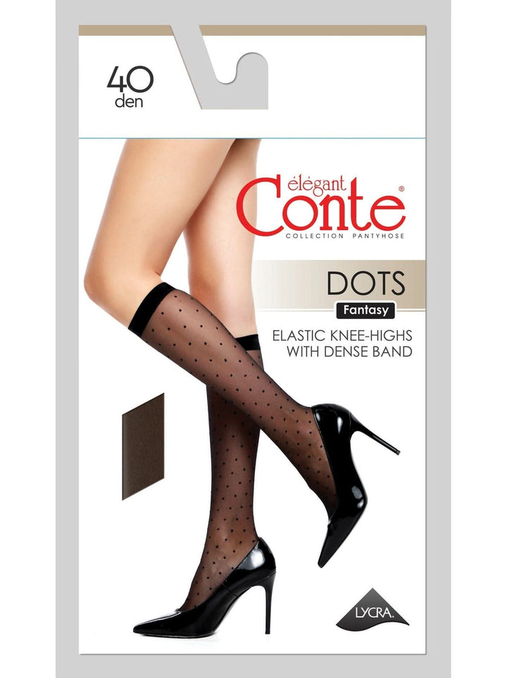 DOTS 40 - Patterned Knee Highs - IDEALINE INC.