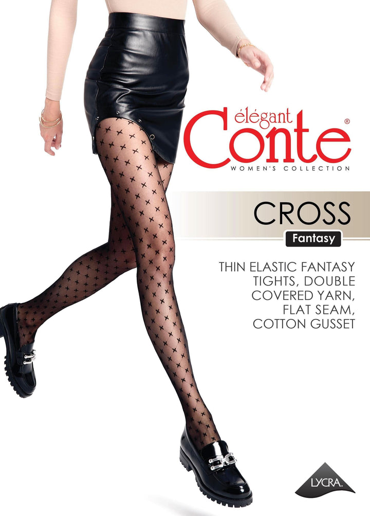 CROSS 20 - Chic Cross Pattern Tights - IDEALINE INC.