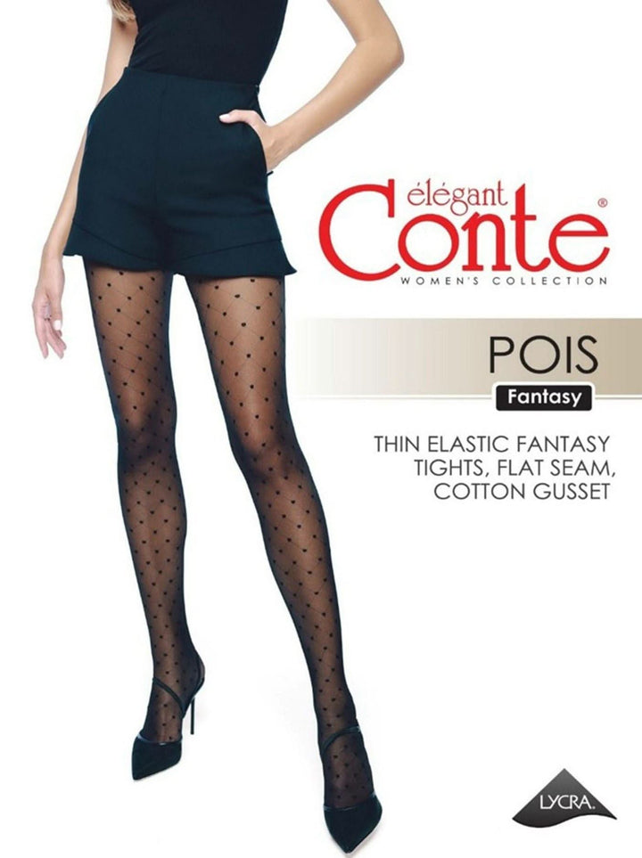 POIS CHIC 20 - Modern Geometric Dot Pattern Tights - IDEALINE INC.