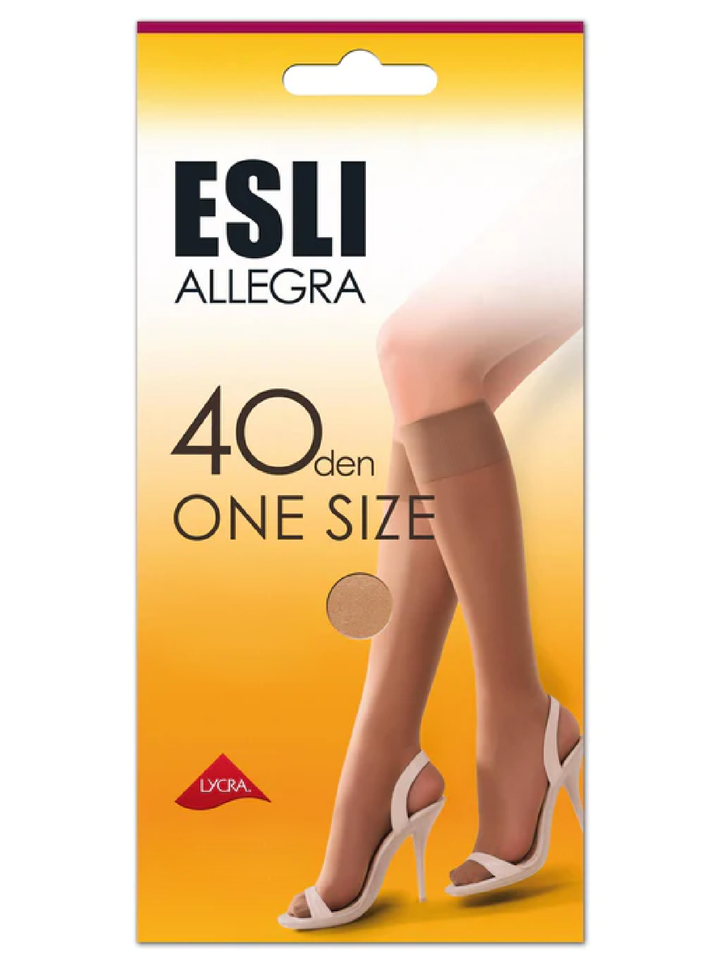 ALLEGRA 40 - Elastic Universal Size Knee Highs - IDEALINE INC.