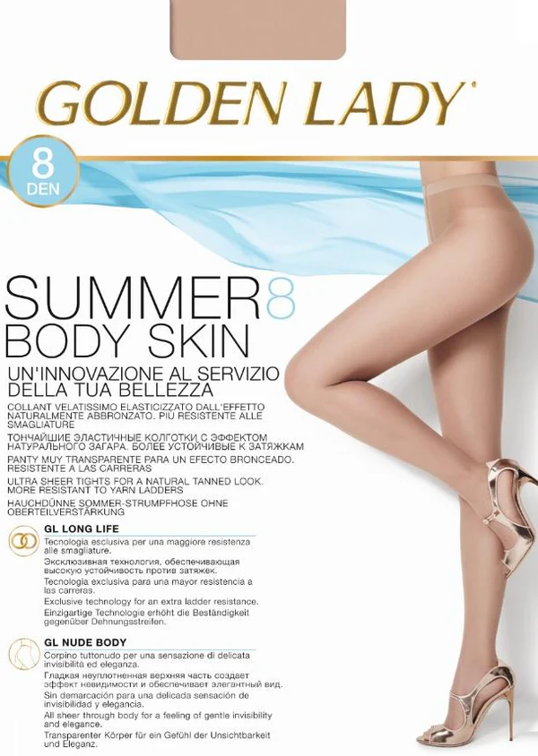 SUMMER 8 BODY SKIN - Tan Effect Ladder-Resist Sheer Tights by Golden Lady