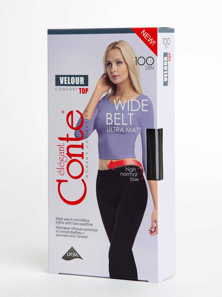 VELOUR TOP 100 Lycra® Matte Tights with Adjustable Waist - IDEALINE INC.