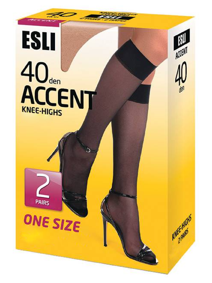 ACCENT 40 - Elastic Universal Size Knee Highs (2 Pairs) - IDEALINE INC.