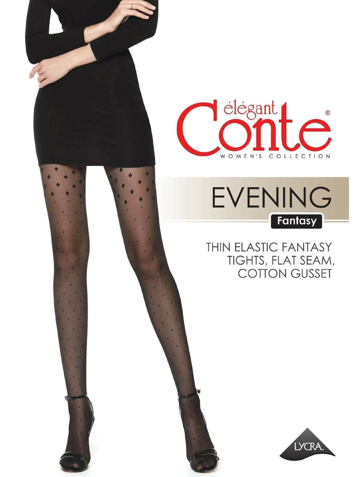 EVENING - Sheer Dot Illusion Tights with Stocking Effect - IDEALINE INC.