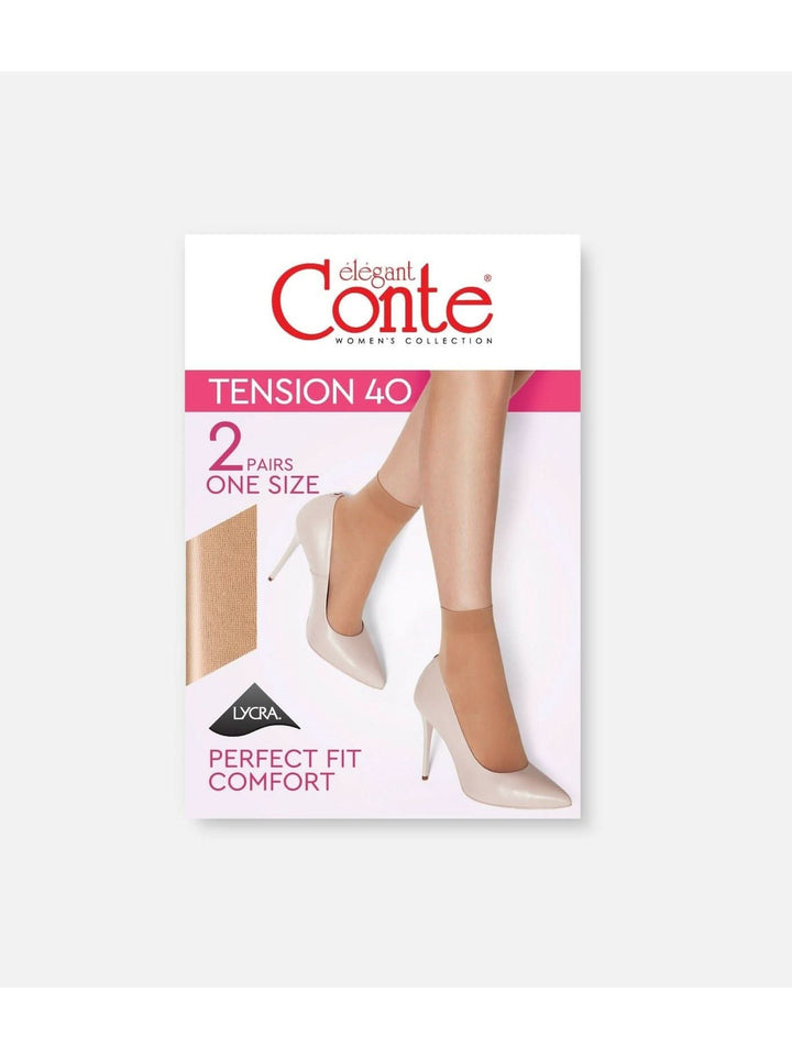 TENSION 40 - Semi-Matte Elastic Socks (2 pairs) - IDEALINE INC.