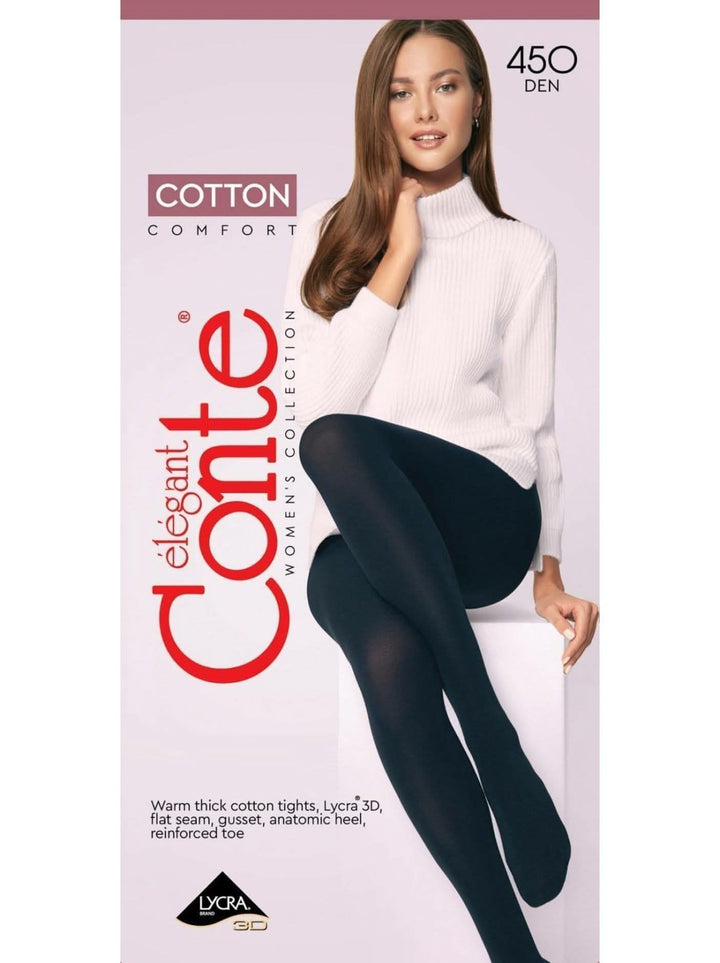 COTTON COMFORT 450 - Warm & Opaque Tights - IDEALINE INC.