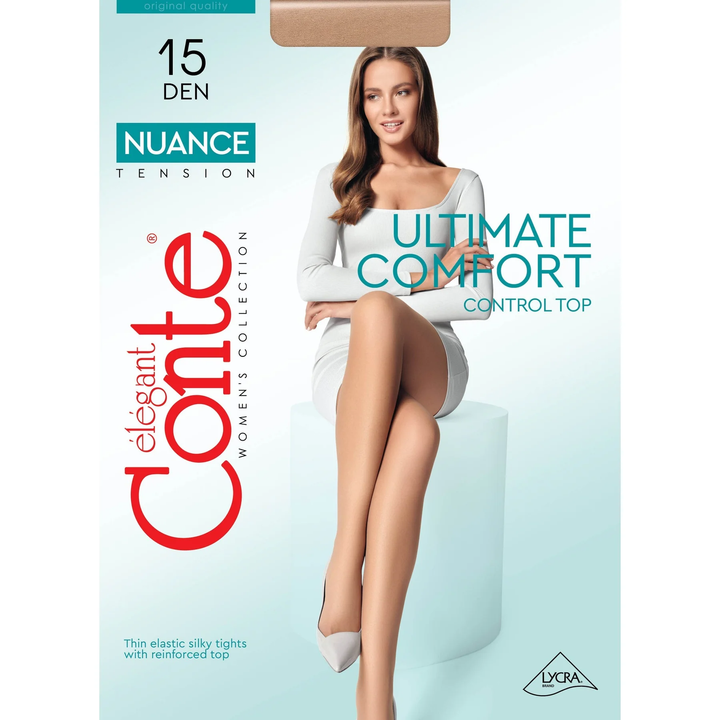 NUANCE Elegance 15 - Matte Control Top Tights - IDEALINE INC.