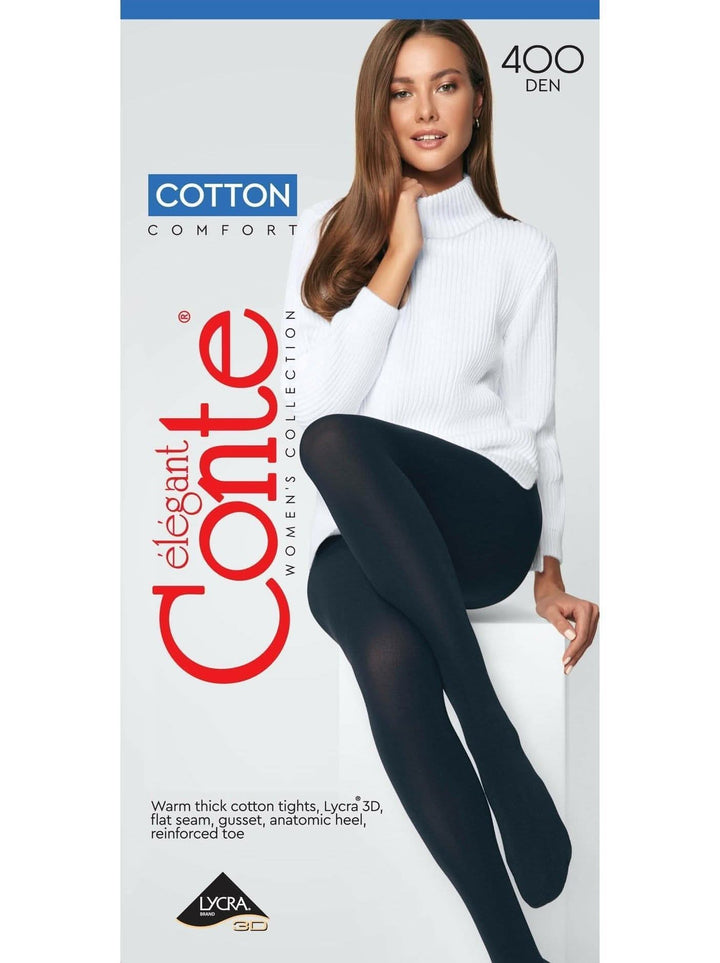 CONTE COTTON COMFORT 400 - Warm & Opaque Tights - IDEALINE INC.