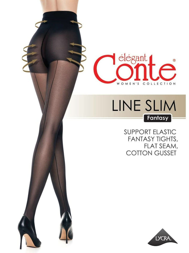 LINE SLIM HARMONY 40 - Control Top & Seam Tights - IDEALINE INC.