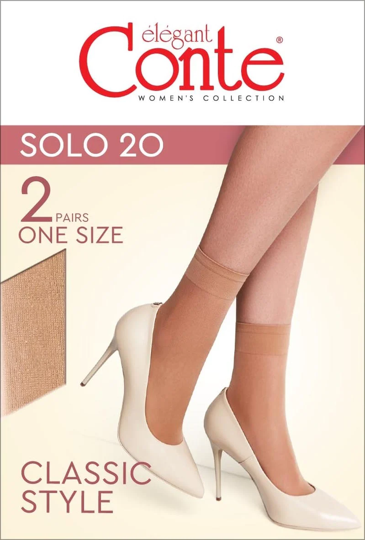 SOLO 20 - Sheer Socks Conte (2 pairs) - IDEALINE INC.