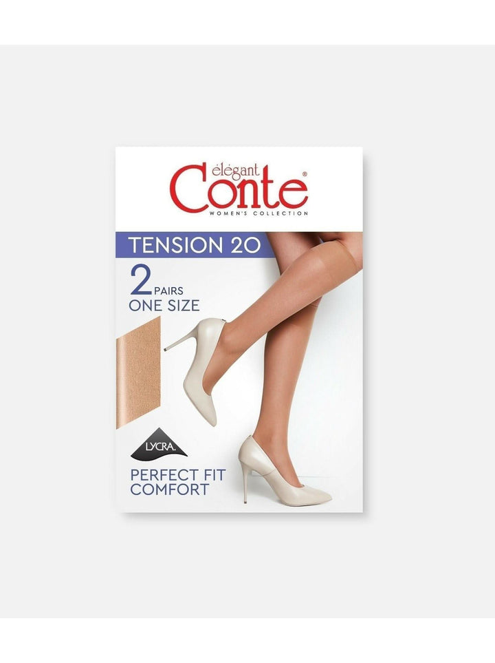 TENSION 20 - Sheer Knee Highs (2 pairs) - IDEALINE INC.