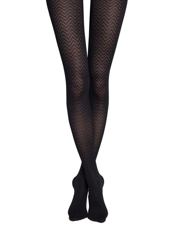 ORIENT Zigzag Charm 60 - Patterned Tights - IDEALINE INC.