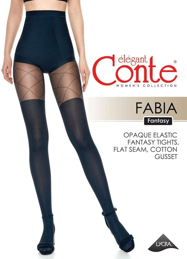 FABIA Tights with Imitation Over-Knee Socks and Lacing - IDEALINE INC.