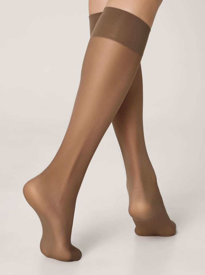 ACCENT 40 - Elastic Universal Size Knee Highs (2 Pairs) - IDEALINE INC.