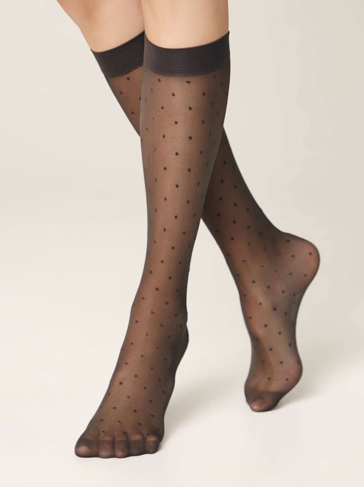 DOTS 40 - Patterned Knee Highs - IDEALINE INC.