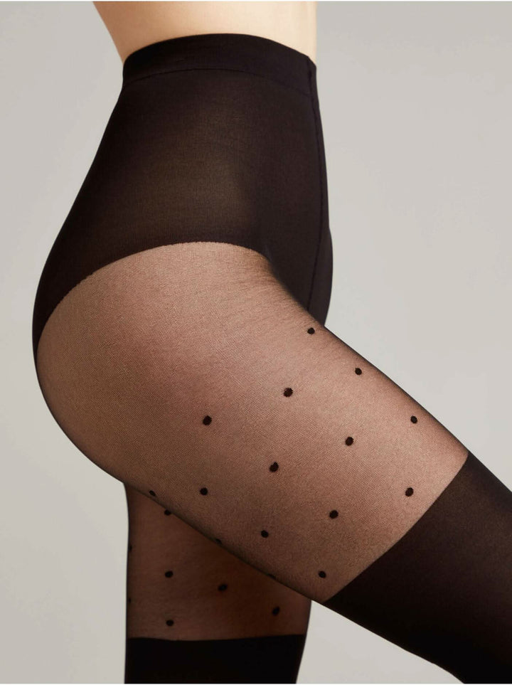 SENSATION Fashion 60 - Polka Dot Tights with Stocking Effect - IDEALINE INC.