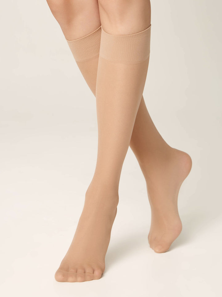 ALLEGRA 40 - Elastic Universal Size Knee Highs - IDEALINE INC.