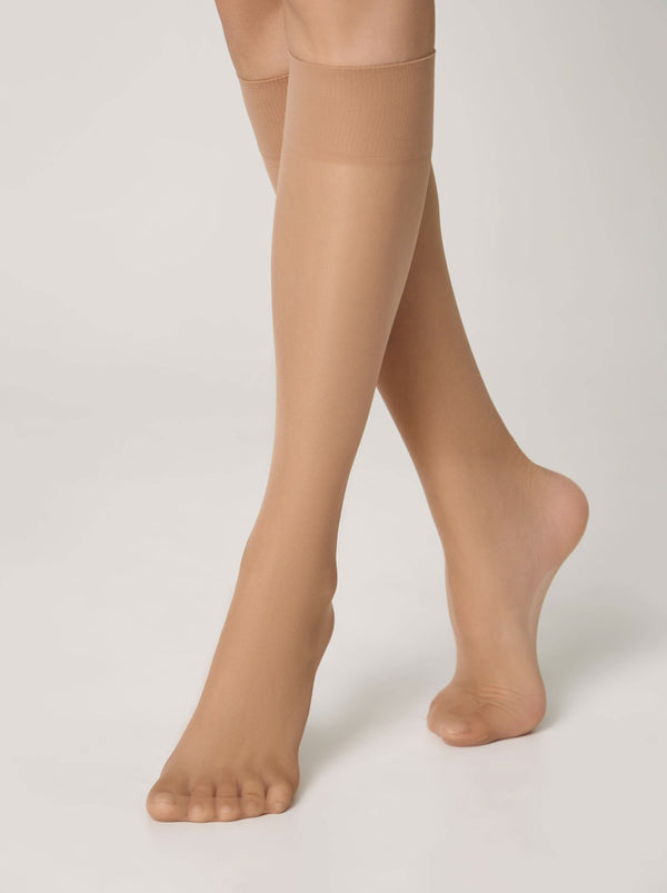 ACCENT 20 - Elastic Universal Size Knee Highs (2 Pairs) - IDEALINE INC.