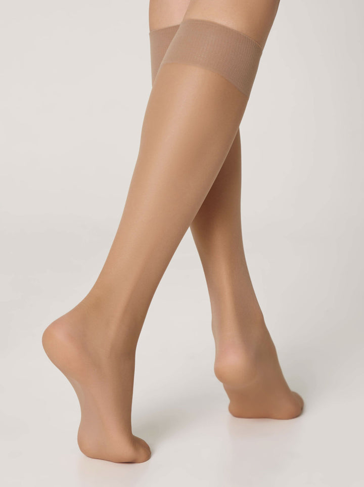 ACCENT 40 - Elastic Universal Size Knee Highs (2 Pairs) - IDEALINE INC.