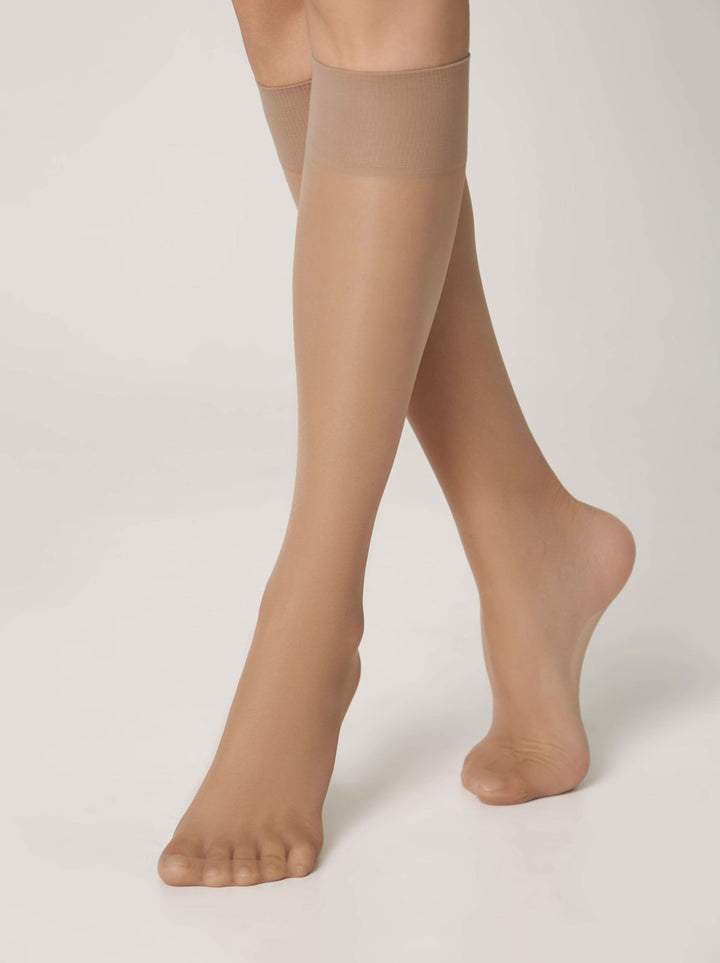 ACCENT 40 - Elastic Universal Size Knee Highs (2 Pairs) - IDEALINE INC.