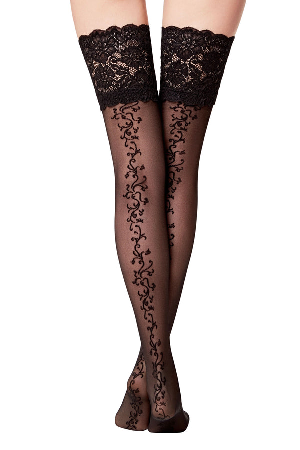 GLAMOR 20 - Floral Lace Fantasy Stockings - IDEALINE INC.