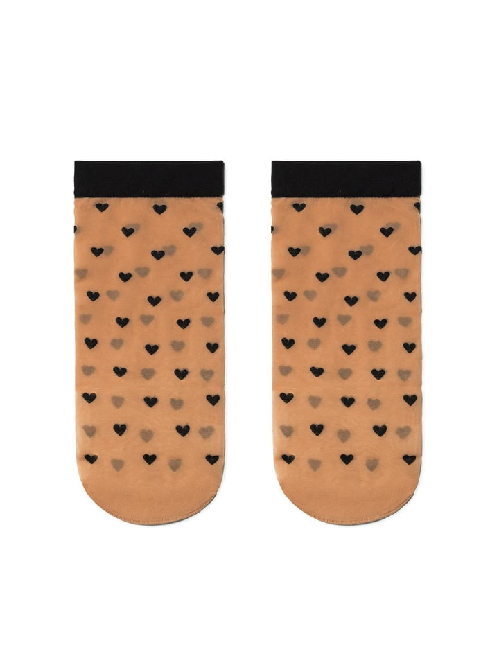 FANTASY 20 Heart Pattern Thin Socks - IDEALINE INC.