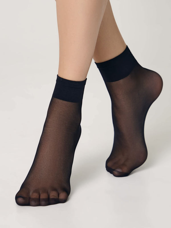 SOLO 40 - Semi-Matte Elastic Socks (2 pairs) - IDEALINE INC.