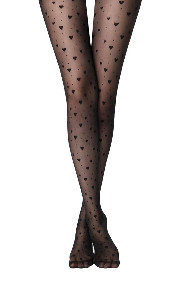 FEELING 20 - Heartfelt Dots Tights - IDEALINE INC.