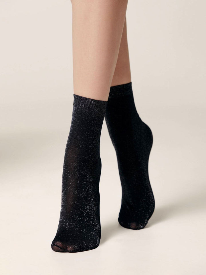 FANTASY 50 - Glittering Lurex Pattern Socks - IDEALINE INC.