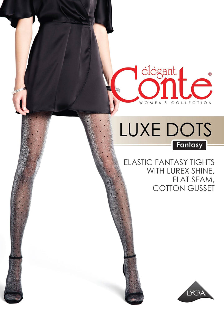 LUXE DOTS 30 - Tights with Glimmering Lurex and Polka Dot Pattern - IDEALINE INC.