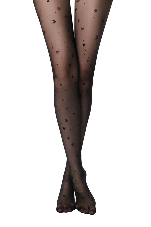 MOON 30 - Night Sky Illustration Tights - IDEALINE INC.