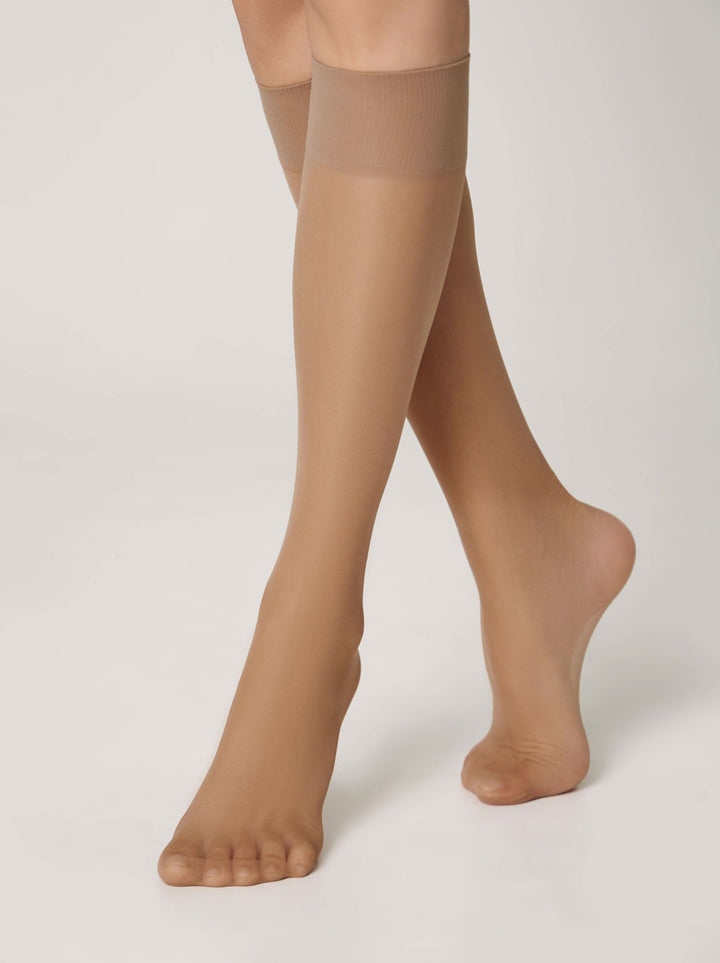 ACCENT 20 - Elastic Universal Size Knee Highs (2 Pairs) - IDEALINE INC.